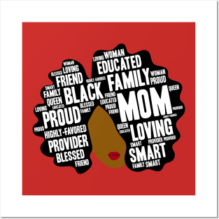 Black Mom Afro Word Art Posters and Art